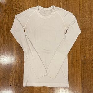 Lululemon White Swiftly Long Sleeve (Size 4)